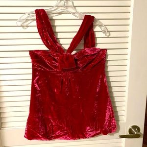 Red velvet tank top